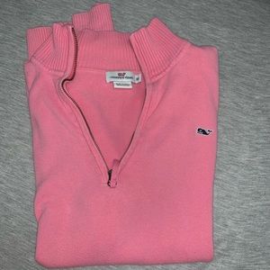 EUC Vineyard Vines 100% cotton pink quarter zip